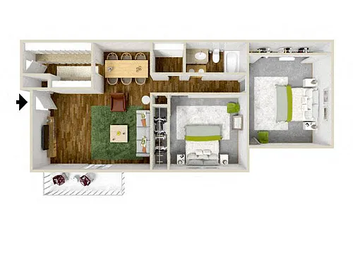 Floor plan Two Bedroom A