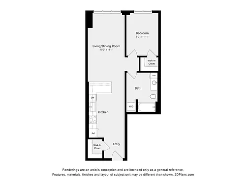 Floor plan One Bed One Bath 5