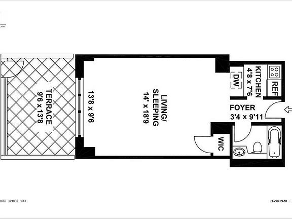 2nd image of 393 W 49th St #20O