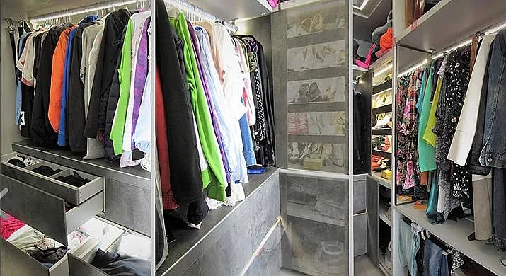 3 pictures together to best describe the closet