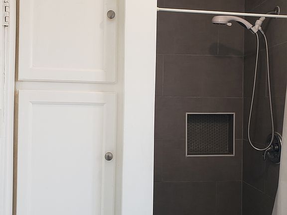 New bathroom & shower. Closet for clothing and storage.