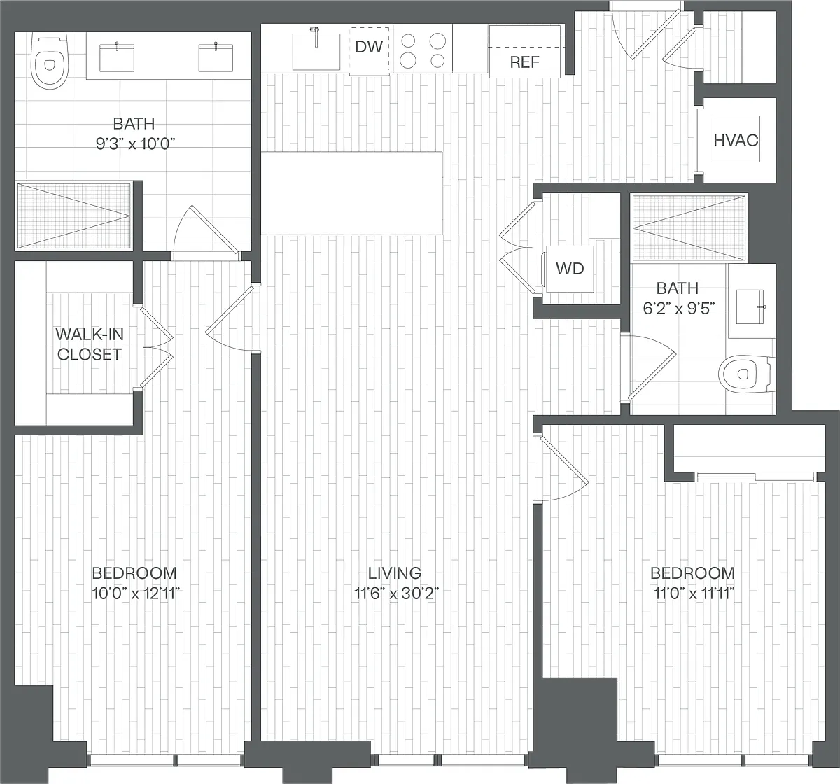 Floor plan 2 Bed/2 Bath-BA