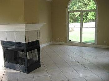 Living area with two sided fireplace