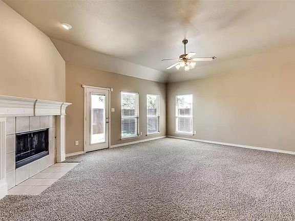 Living room with fireplace