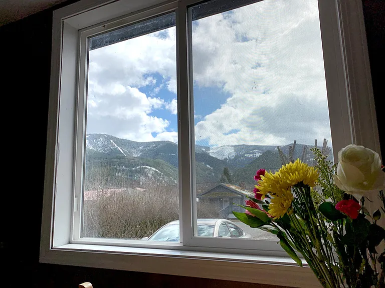 View of Silver Mountain from the kitchen table