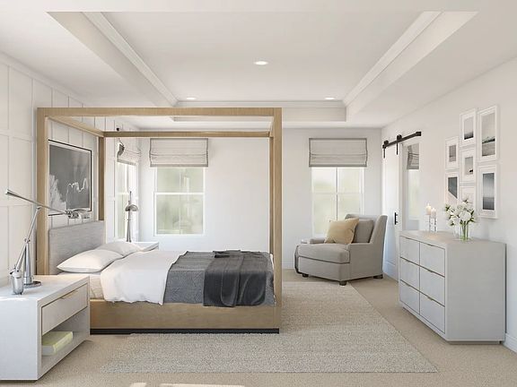 Primary suite with decorative feature wall