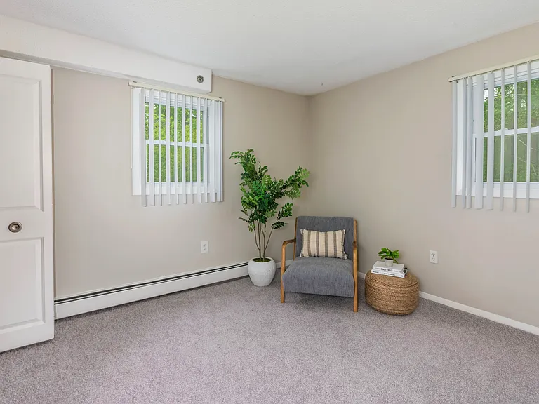 Step into your peaceful retreat with plush carpeting that warms your every step right into your luscious bed.