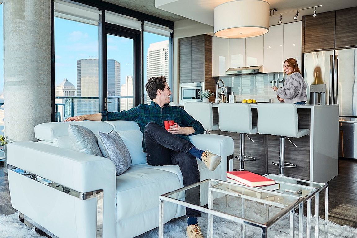 Chic living spaces at One Cardinal Way.