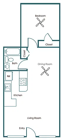 Floor plan One Bedroom - One Bath