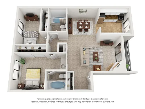 Floor plan 2x2br