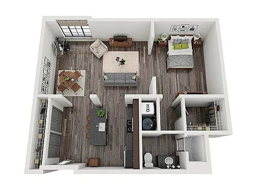 Floor plan Open 1x1 D - TMN