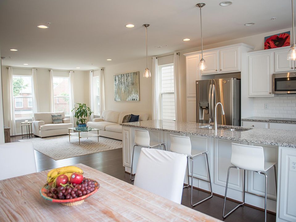 Open living area (living room, kitchen, dining room) on first floor