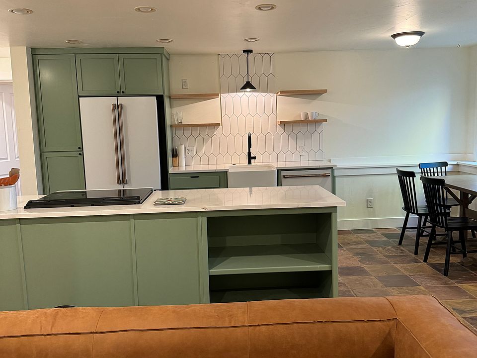 Recently refreshed kitchen with GE Cafe Appliances.
