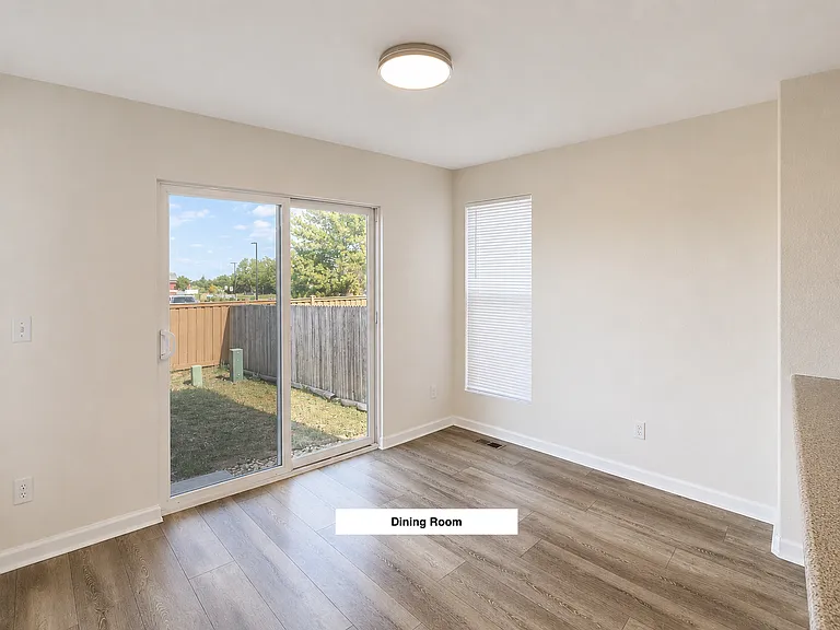 Dining area, backyard entrance