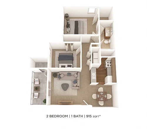 Floor plan Two Bedroom-915 sqft