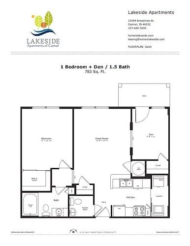 Floor plan D1 and D1A Geist - 1.1 + Den