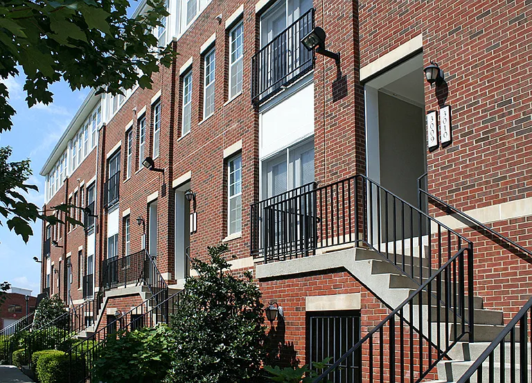 Townhomes with individual entrances and one car garage