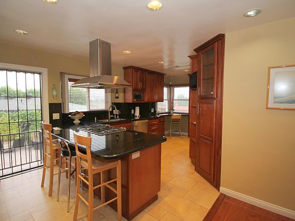 View of kitchen from dining area