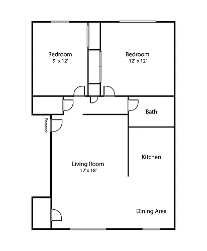 Floor plan 2 Bed / 1 Bath - LA