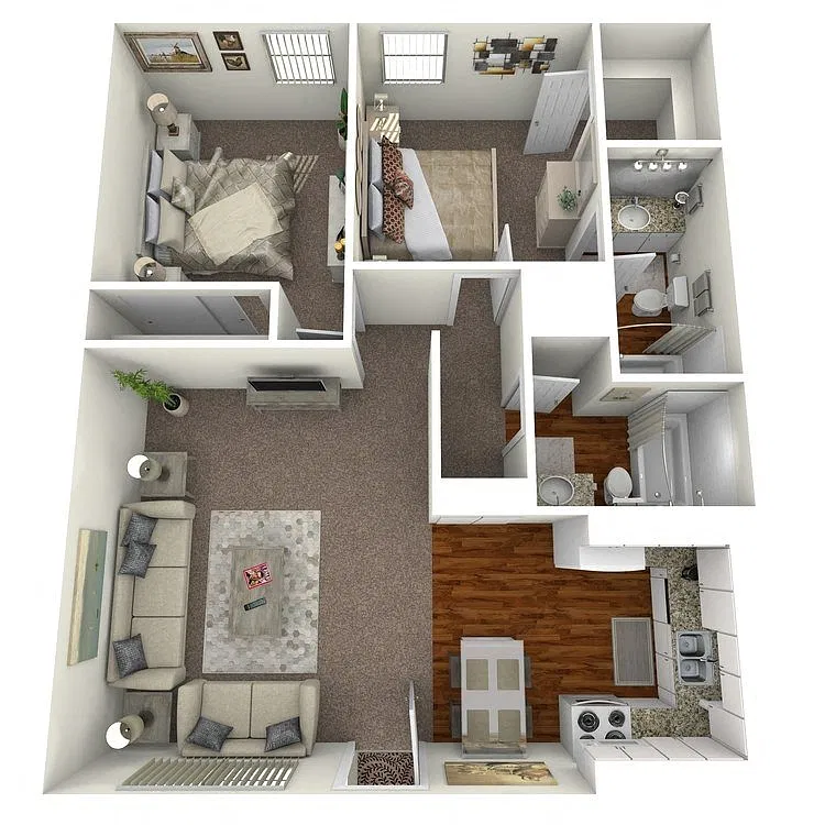 Floor plan 2 Bedroom 2 Bathroom