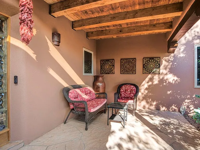 Sitting area in front of house