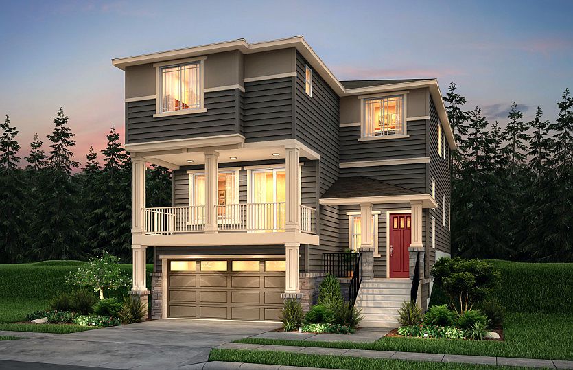 The Carillon, a three story home shown in Exterior Home Design C.