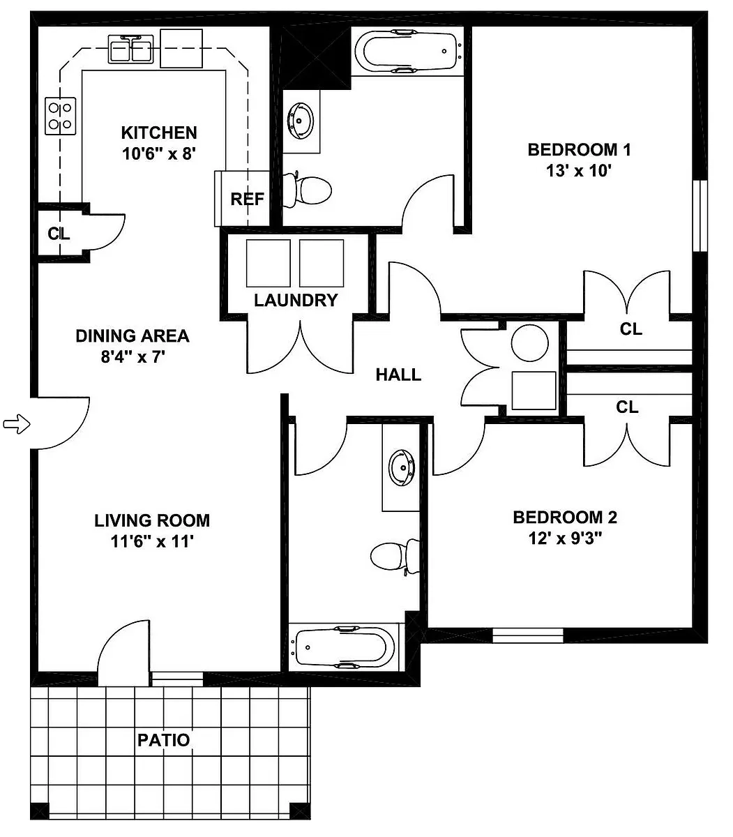 Floor plan 2a2m MKT