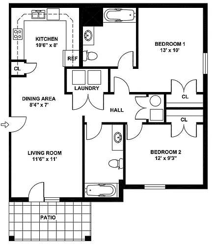Floor plan 2a2m MKT