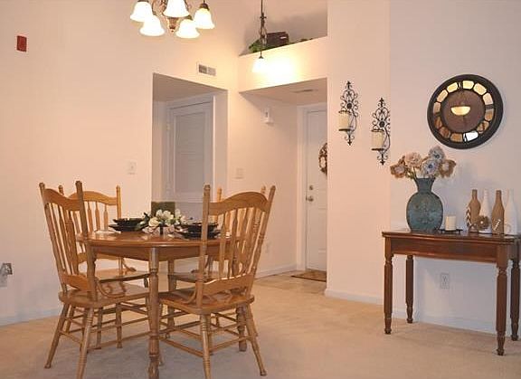 Dining space with overhead light fixture!