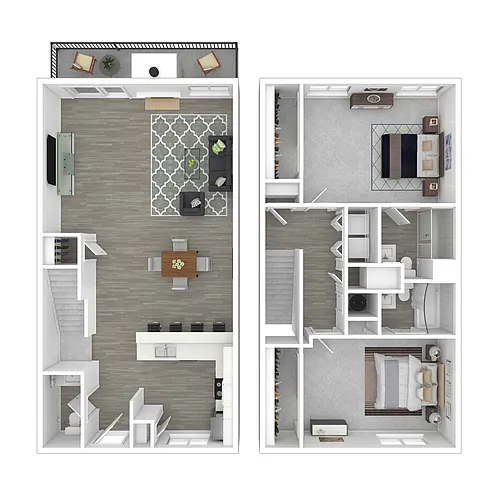 Floor plan 2 Bed 2 Bath TH