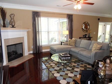 A gas fireplace in the family room...