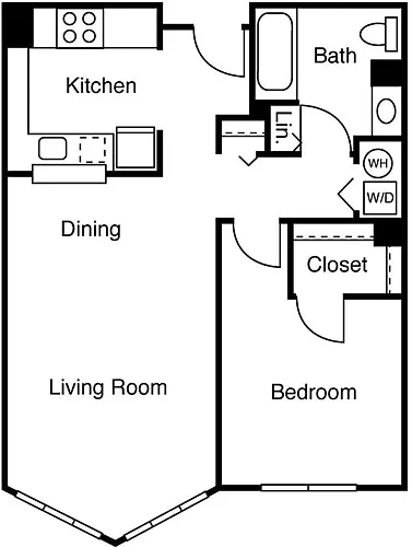 Floor plan 1 Bedroom A