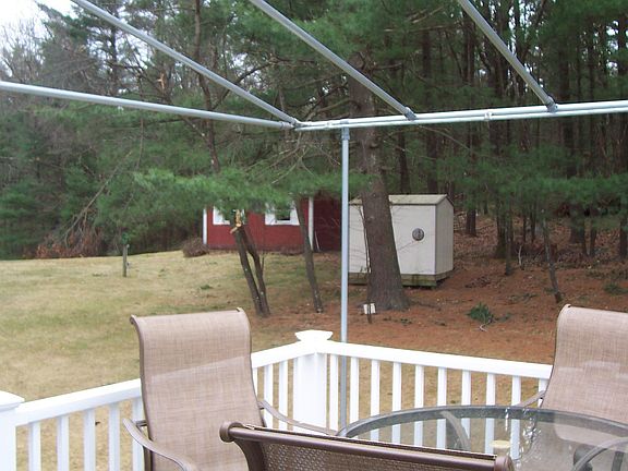 Deck with sheds
