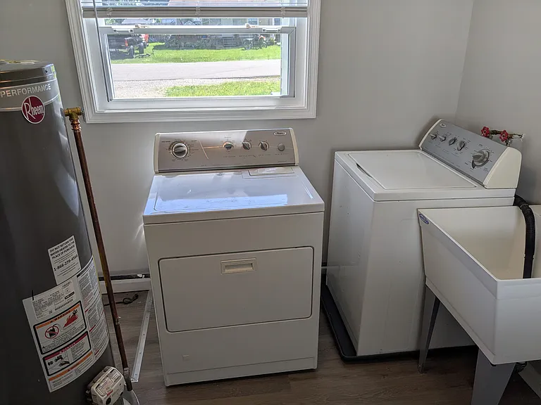 Back door view of laundry room