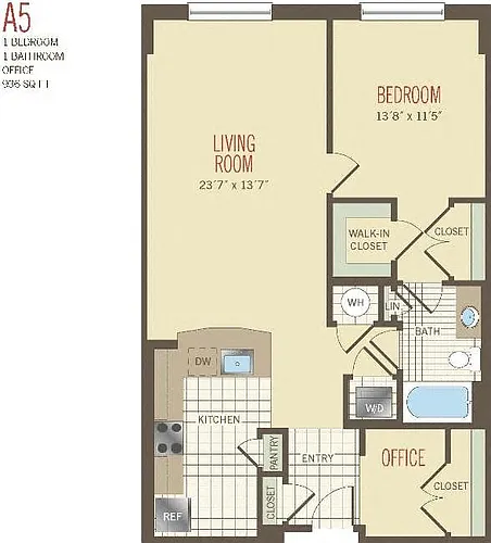 Floor plan 1 Bed - A5