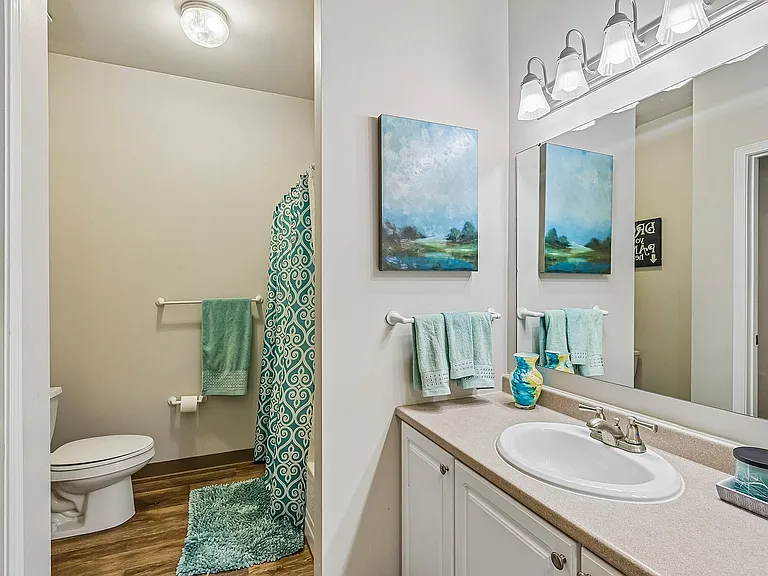 Inviting bathroom with modern fixtures