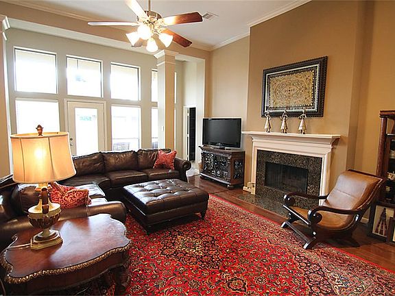 Oversized family room with gas log fireplace