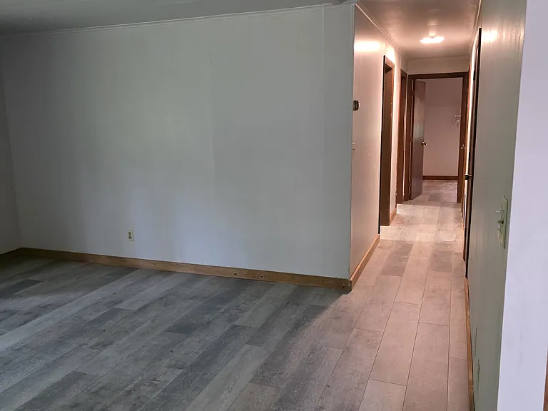 Living room looking down hallway