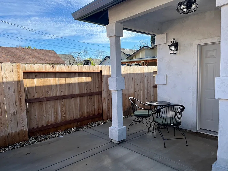 Covered patio area.