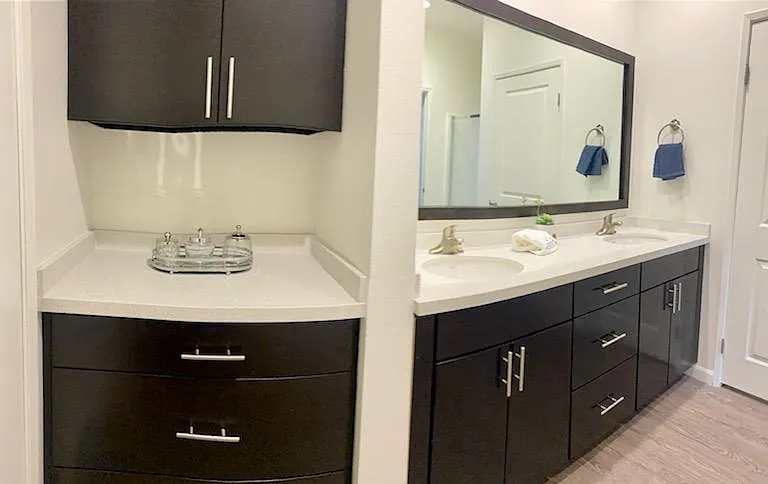 Apartments in Hollywood, CA - The Summit bathroom with double vanities