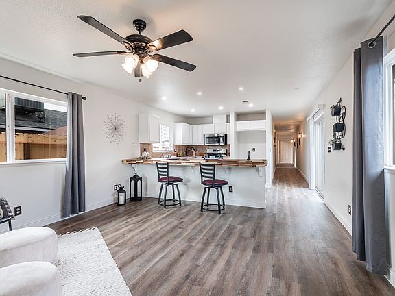 Canned lighting in the kitchen.