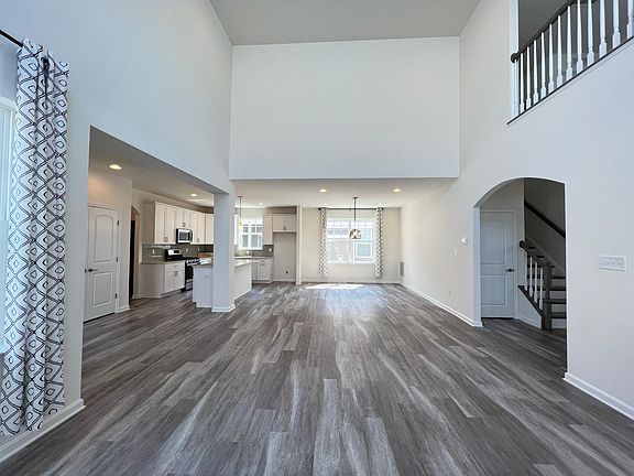 Two story living room
