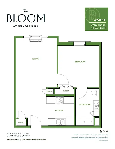 Floor plan One bedroom, One Bathroom