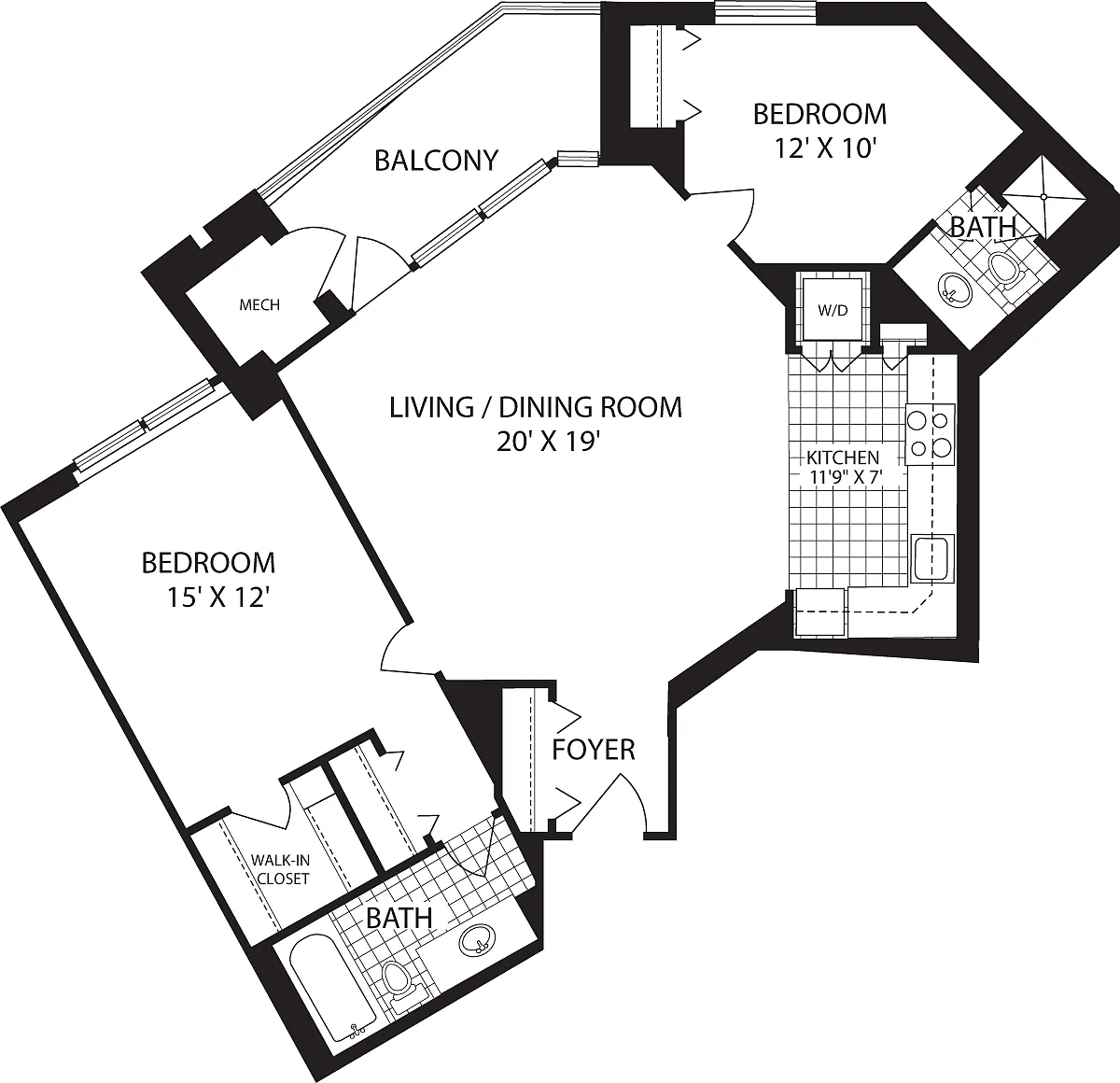 Floor plan 2 Bedrooms A