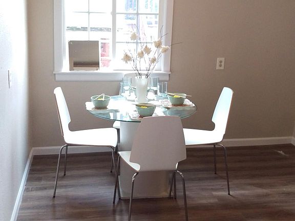 Spacious eat in kitchen/dining space.