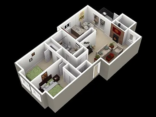 Floor plan The Trails 2x1