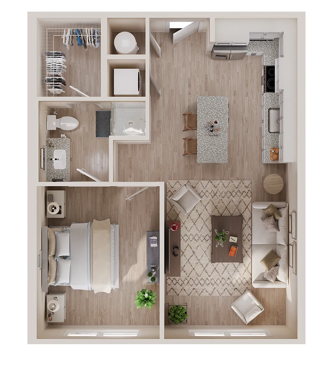 Floor plan A4A One Bedroom / One Bath