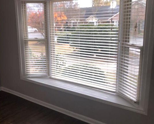 bay window with seat overlooking front yard
