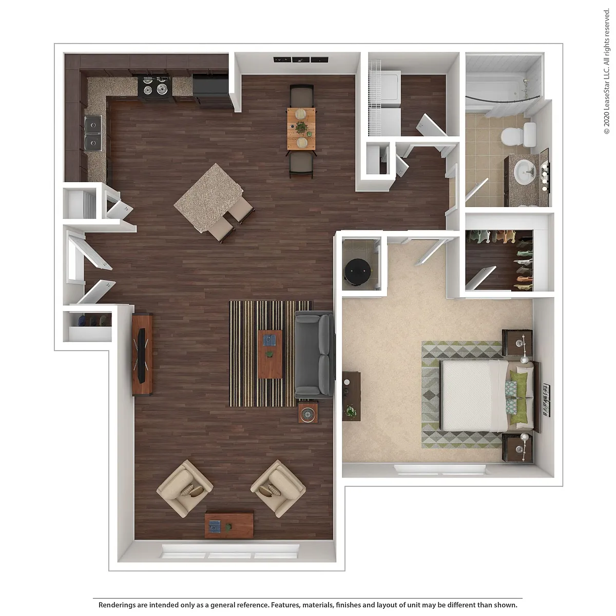 Floor plan One Bedroom One Bath