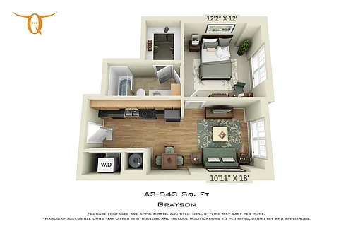 Floor plan 1 Bedroom (Price Per Bed)